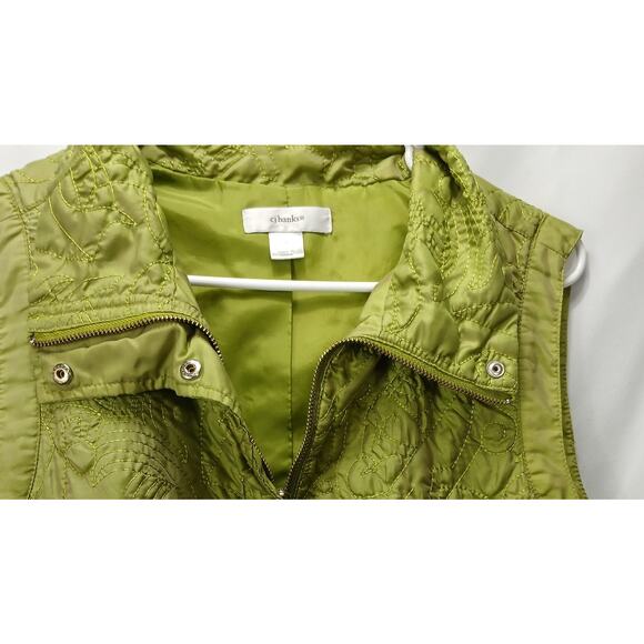 CJ Banks Quilted Vest /Women’s Plus Sz 1X/ Full Zip/ Chartreuse/ Classic Sporty/ - Picture 5 of 8